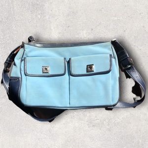 ⭐️ Cole Haan Light Blue Messenger Bag with Navy Accents